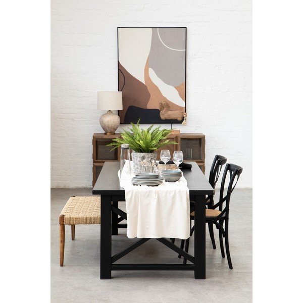 Melns ozola masīvkoka pusdienu krēsls Lyon – Premier Housewares-image-3