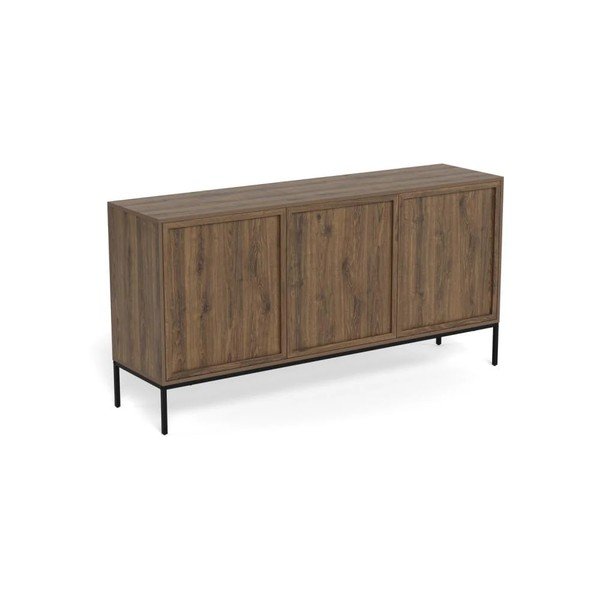 Tumša dabīga toņa kumode ar ozolkoka imitāciju 158x80x40 cm Palmdale – Actona