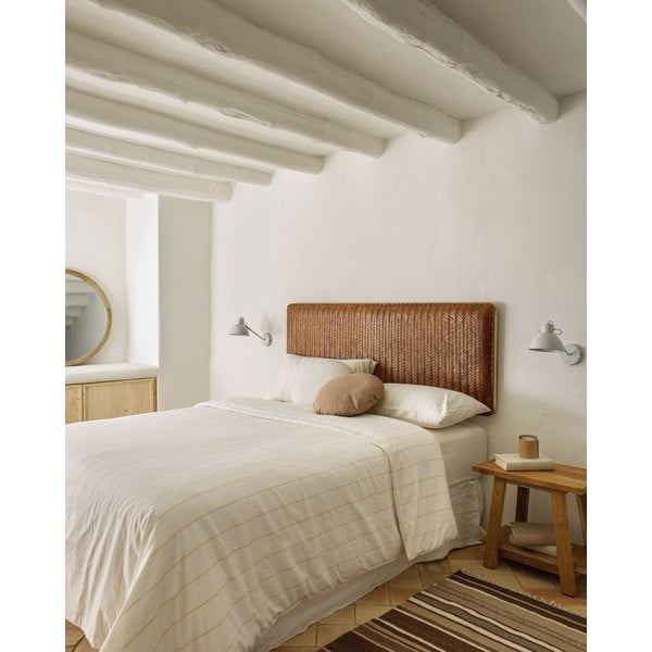 Brūns ādas gultas galvgalis 163x60 cm Natesa – Kave Home-image-1