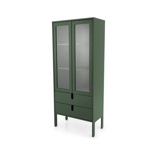Tumši zaļa vitrīna Tenzo Uno, platums 76 cm-image-2