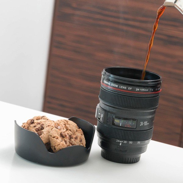 Melna daudzfunkcionāla ceļojumu krūze InnovaGoods Lens, 400 ml-image-1