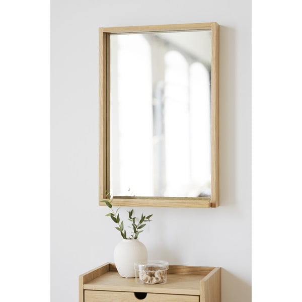 Dabīga toņa ozola masīvkoka piekarināms/ar plauktiem naktsskapītis Hillmond – Rowico-image-4