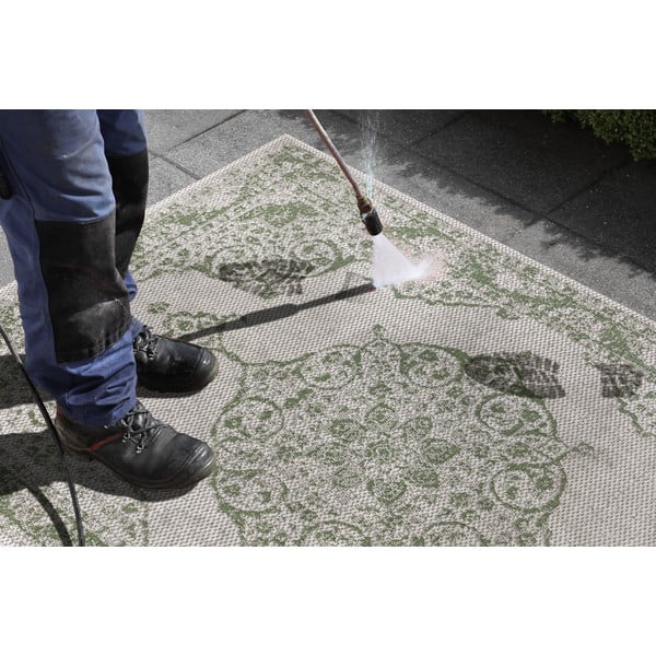 Zaļi bēšs āra paklājs Ragami Oslo, 80 x 150 cm-image-4