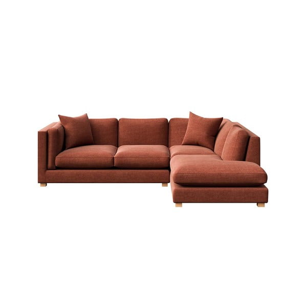 Ķieģeļu sarkans stūra dīvāns (ar labo stūri) Pomo – Ame Yens