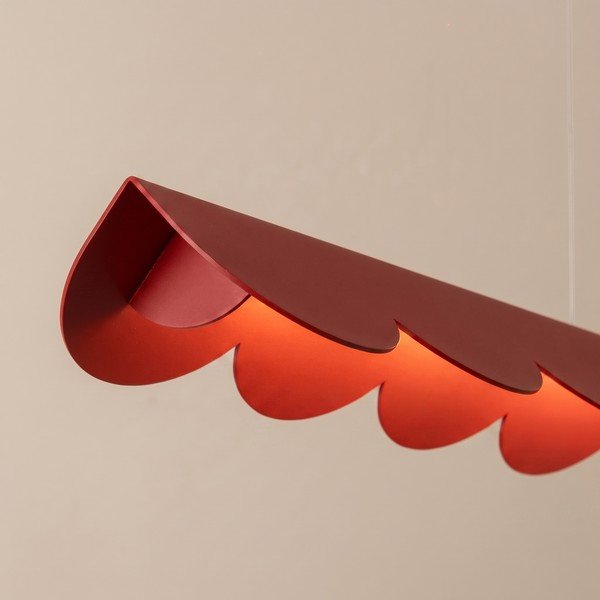 Sarkana alumīnija LED piekaramā lampa BISCUIT – Thoro-image-4