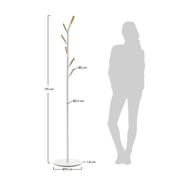 Balts mēteļu pakaramais Kave Home Bren-image-4