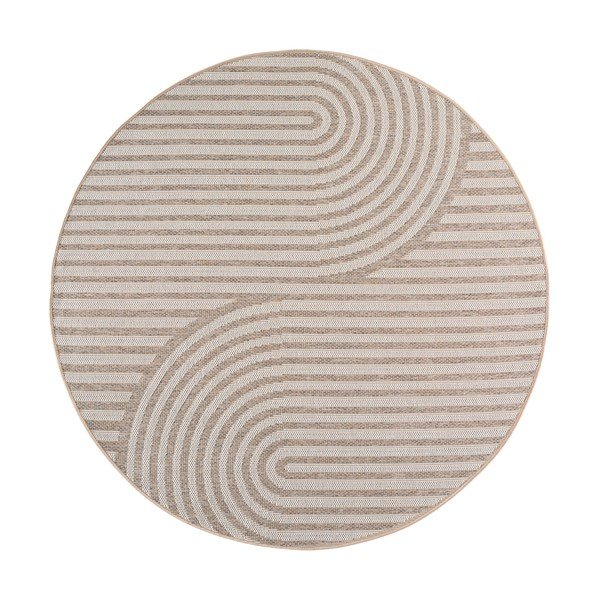 Bēšs apaļš iekštelpu un āra paklājs ø 80 cm Desert 1301 – Ayyildiz Carpets