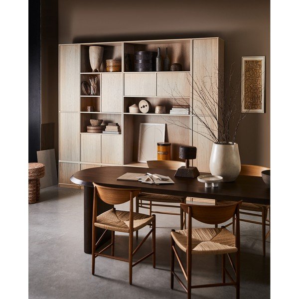 Dabīga toņa modulārais grāmatu plaukts ar ozolkoka imitāciju 77x199 cm Modulair – vtwonen-image-1