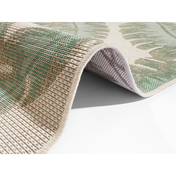 Zaļi bēšs āra paklājs Ragami Leaf, 180 x 280 cm-image-1