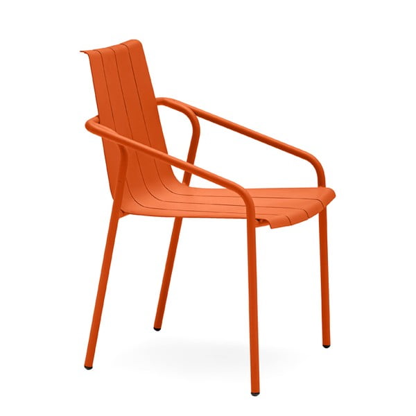 Oranži metāla dārza krēsli (4 gab.) Fleole – Ezeis