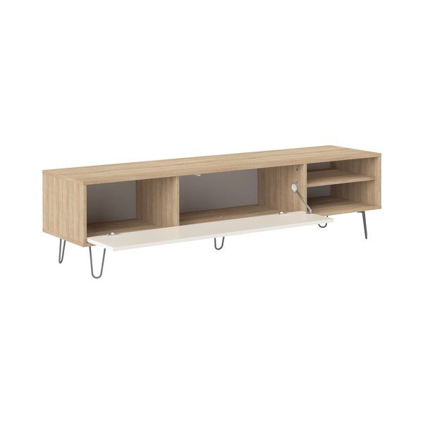 Krēmkrāsas TV galdiņš ar ozolkoka imitāciju 165x44 cm Aero – TemaHome -image-3