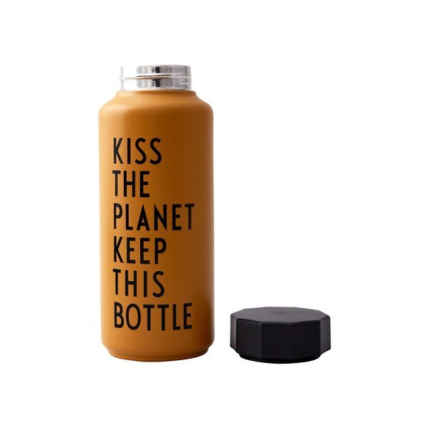 Oranža termo pudele Design Letters Kiss, 500 ml-image-1