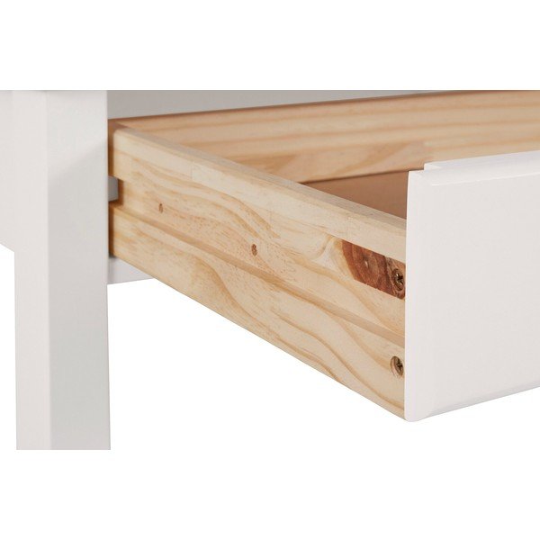 Balts rakstāmgalds ar plauktu no priedes koka Støraa Gava-image-3