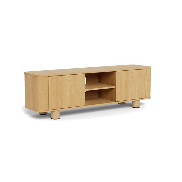 Dabīga toņa TV galdiņš ar ozolkoka imitāciju 160x50x40 cm Atmore – Actona