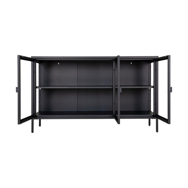 Melna metāla vitrīna 140x85 cm Brisbane – House Nordic-image-2