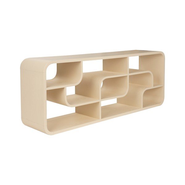 Krēmkrāsas ozola masīvkoka grāmatplaukts 60x160x35 cm Seven – Zuiver-image-4