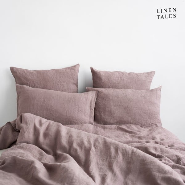 Rozā lina gultas veļa divvietīgai gultai 200x220 cm – Linen Tales-image-1