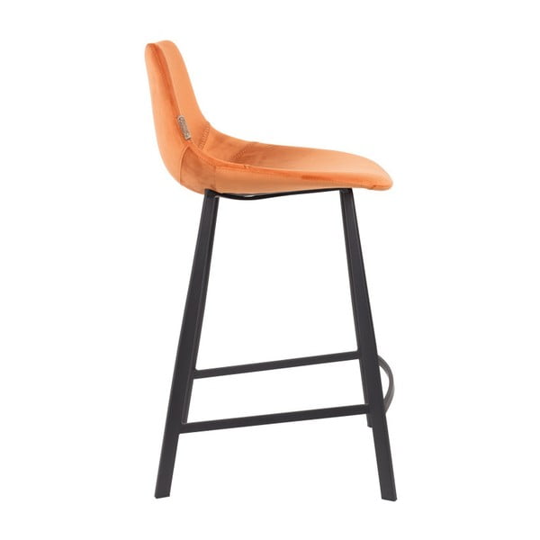 2 oranžu bāra krēslu komplekts ar samta apdari Dutchbone, augstums 91 cm-image-2