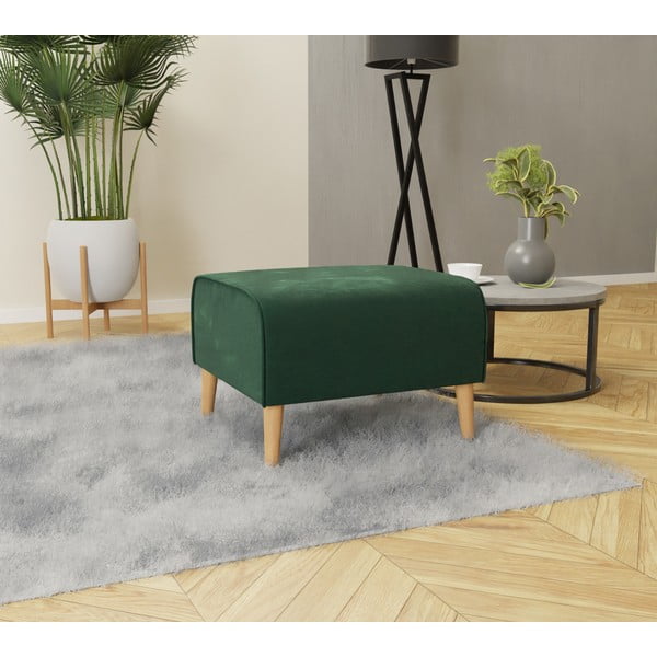 Tumši zaļš samta kāju soliņš Carole – Ropez-image-2