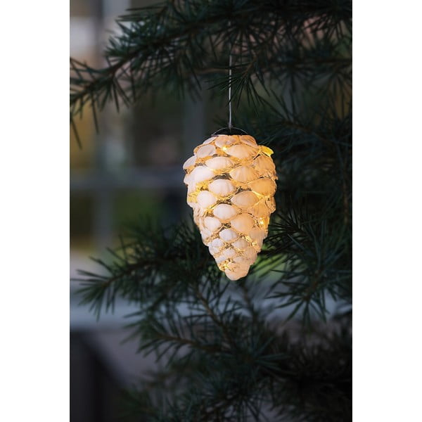 Balts piekarināms Ziemassvētku gaismas dekors ø 5 cm Celina – Sirius-image-1