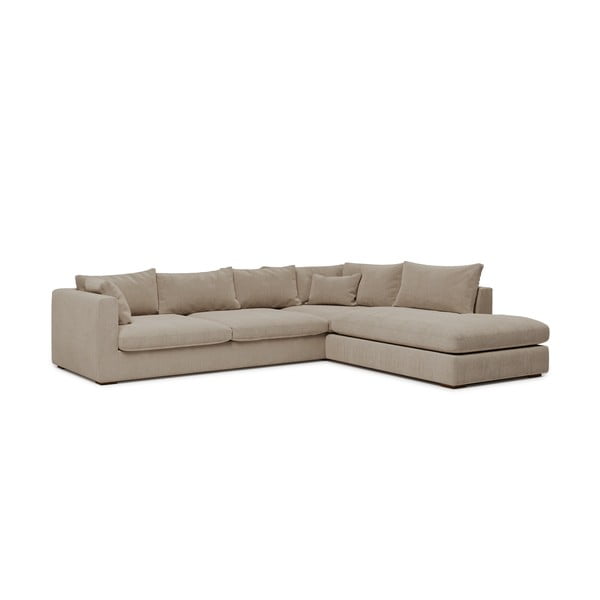 Krēmkrāsas velveta stūra dīvāns (labais stūris) Comfy – Scandic-image-1
