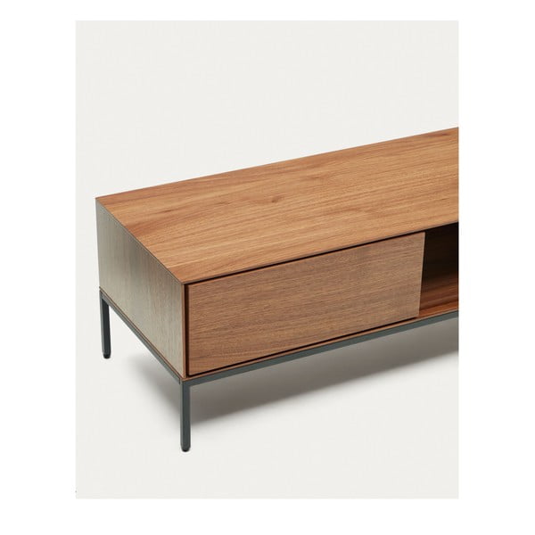 Dabīga toņa TV galdiņš ar riekstkoka imitāciju 195x35 cm Vedrana – Kave Home-image-4