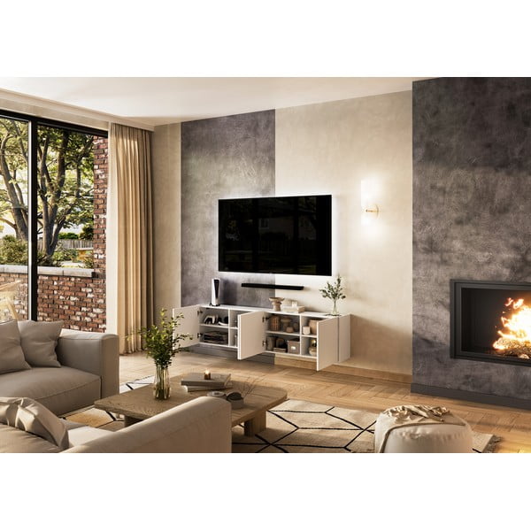 Balts TV galdiņš 183x45 cm Piana – Germania-image-4