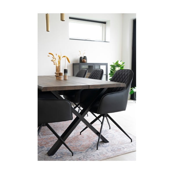 Melns polsterēts ēdamistabas krēsls Harbo – House Nordic-image-4