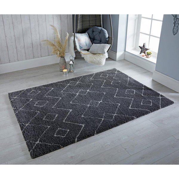 Tumši pelēks paklājs Flair Rugs Imari, 160 x 230 cm-image-1