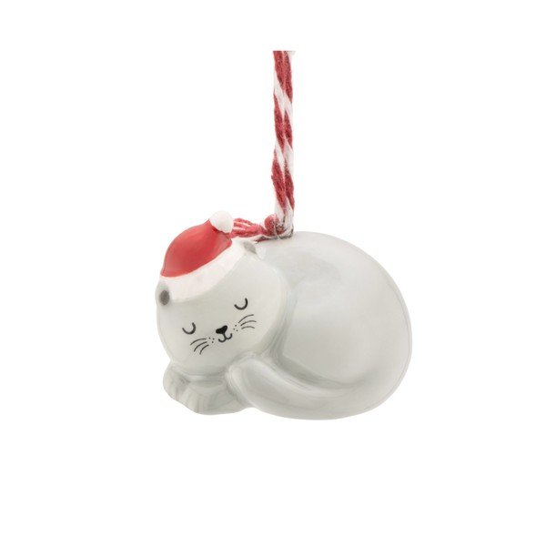 Keramikas Ziemassvētku eglītes rotājums 4 cm Sleeping Cat – Sass & Belle
