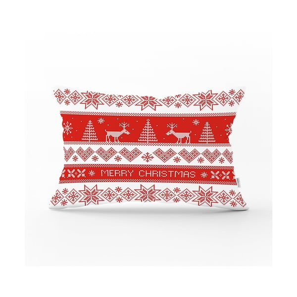 Ziemassvētku spilvendrāna Minimālistisks spilvena pārvalks Nordic Knit, 35 x 55 cm