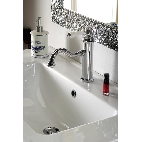 Spīdīgas sudraba krāsas stāvošs jaucējkrāns izlietnei Vienna – Sapho-image-1