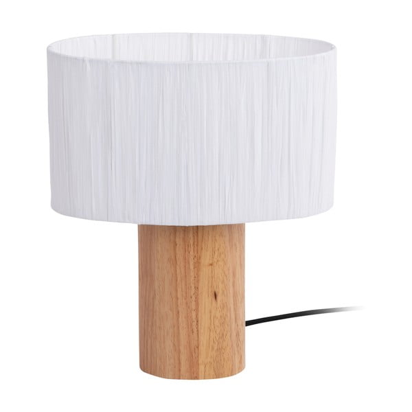 Balta/dabīga toņa galda lampa no papīra auklas (augstums 30,5 cm)  Sheer Oval – Leitmotiv