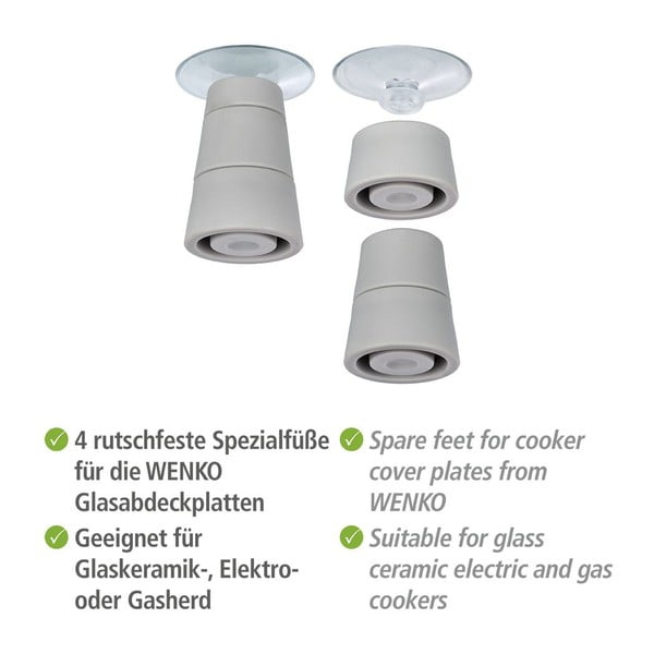 Kājiņu komplekts stikla plīts aizsargplāksnēm (4 gab.) Wenko Universal-image-3