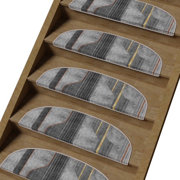 Pelēki kāpņu paklāji (16 gab.) 20x65 cm Horizon – Vitaus-image-1