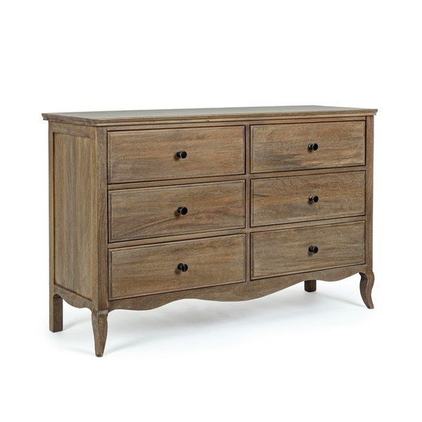 Tumša dabīga toņa mango masīvkoka kumode 125x80x42 cm Domitille – Bizzotto-image-2