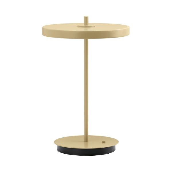 Gaiši dzeltena metāla LED galda lampa ar metāla abažūru (augstums 31 cm) Asteria Move – UMAGE