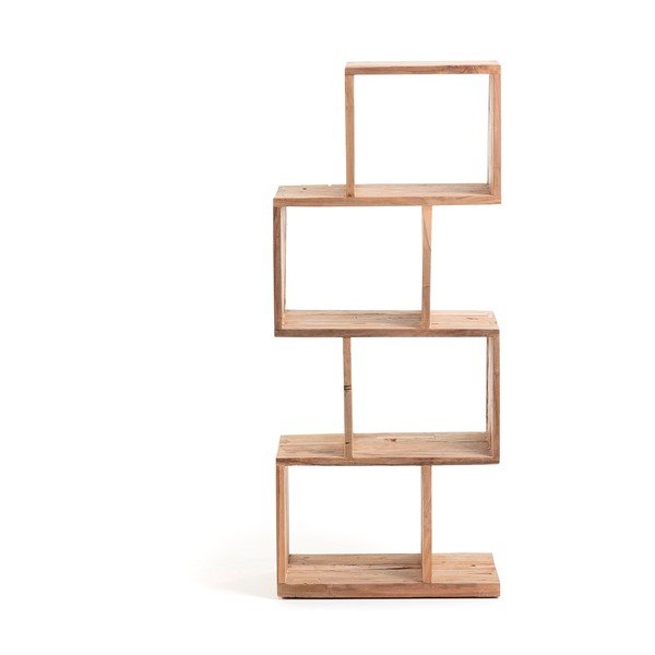 Dabīga toņa tīkkoka masīvkoka grāmatplaukts 55x132x30 cm Aroba – Kave Home