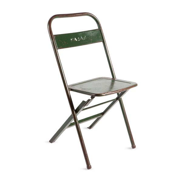 Zaļš metāla saliekamais krēsls ar patinu RGE Mash