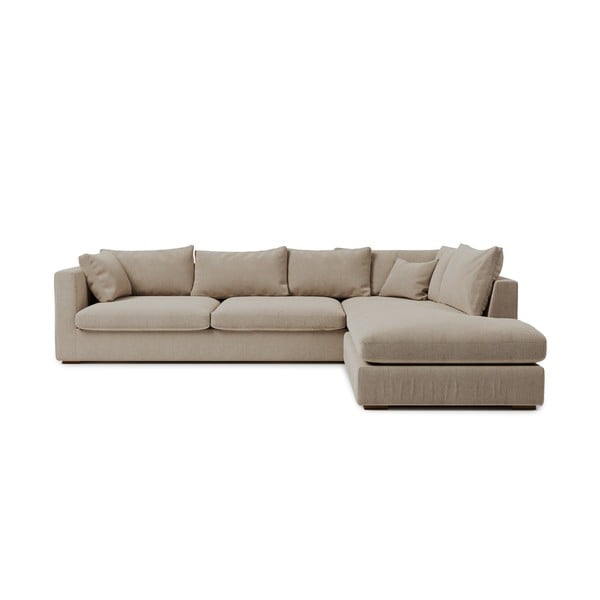 Krēmkrāsas velveta stūra dīvāns (labais stūris) Comfy – Scandic