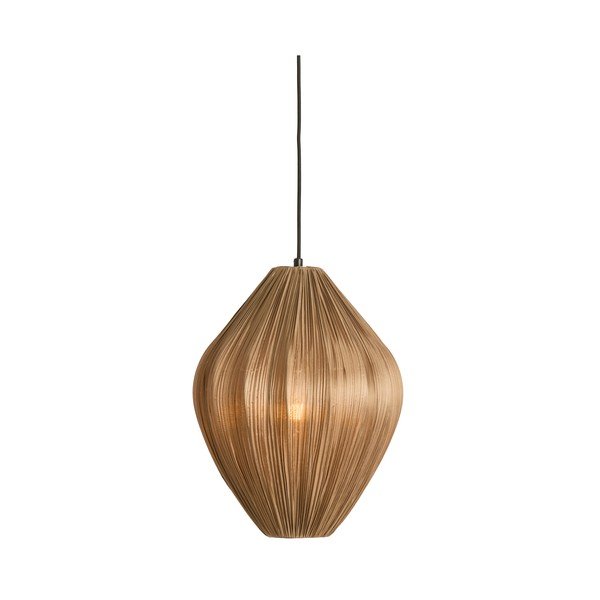 Brūna piekaramā lampa ar auduma abažūru ø 12 cm Verita – Light & Living-image-1