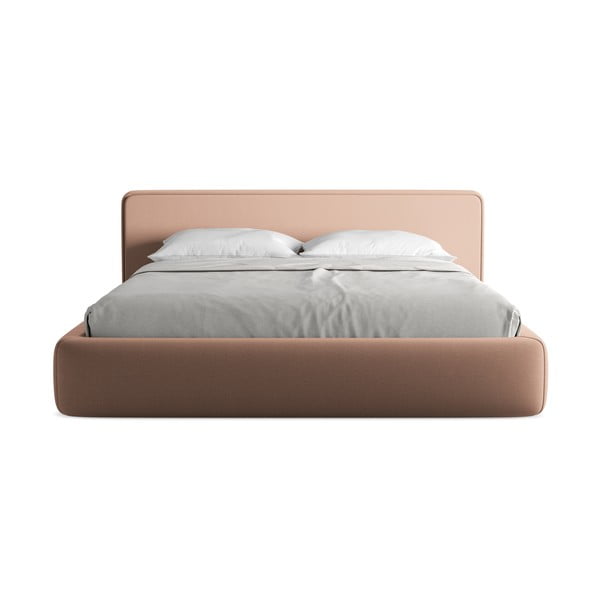 Gaiši rozā polsterēta divvietīga gulta ar veļas kasti un redelēm 180x200 cm Kiana – Makamii-image-4