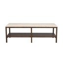 Brūns/bēšs žurnālgaldiņš ar akmens virsmu 140x60 cm Orwel – Rowico