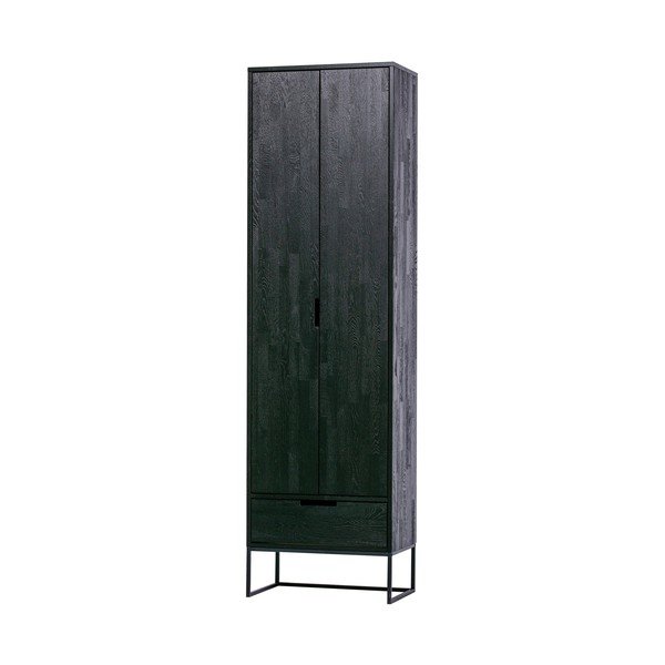 Melns oša masīvkoka skapītis 60x210x36 cm Silas – WOOOD-image-3