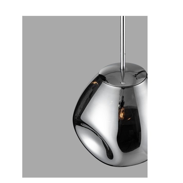 Spīdīgas sudraba krāsas stikla piekaramā lampa ø 25 cm Lava – Nova Luce-image-2