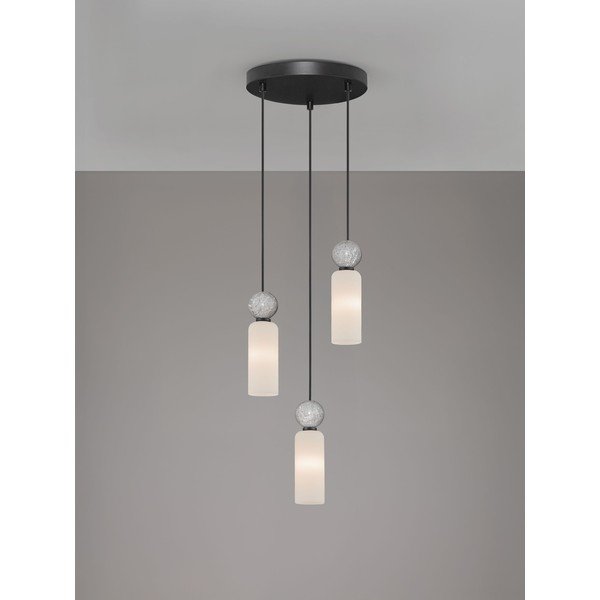 Matēti melna akmens piekaramā lampa ar stikla abažūru ø 25 cm Filomena – Nova Luce-image-4