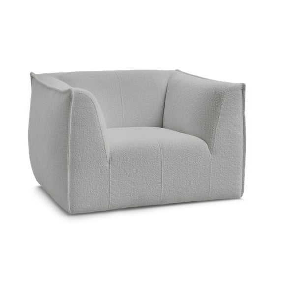 Gaiši pelēks atpūtas krēsls no buklē auduma Giorgia – Bobochic Paris