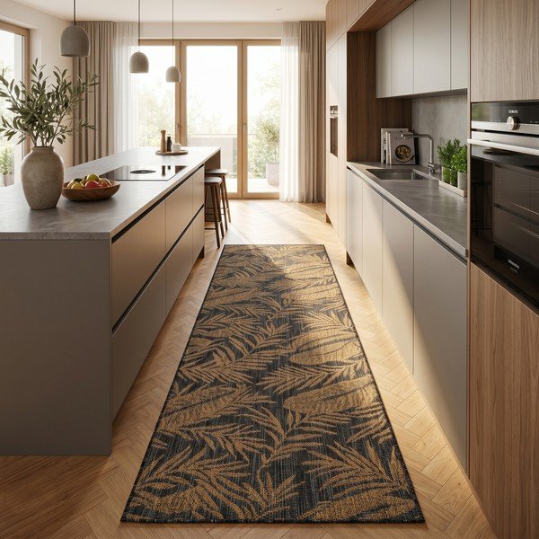 Melns/brūns iekštelpu un āra celiņa paklājs 80x250 cm Mira 1451 – Ayyildiz Carpets-image-1