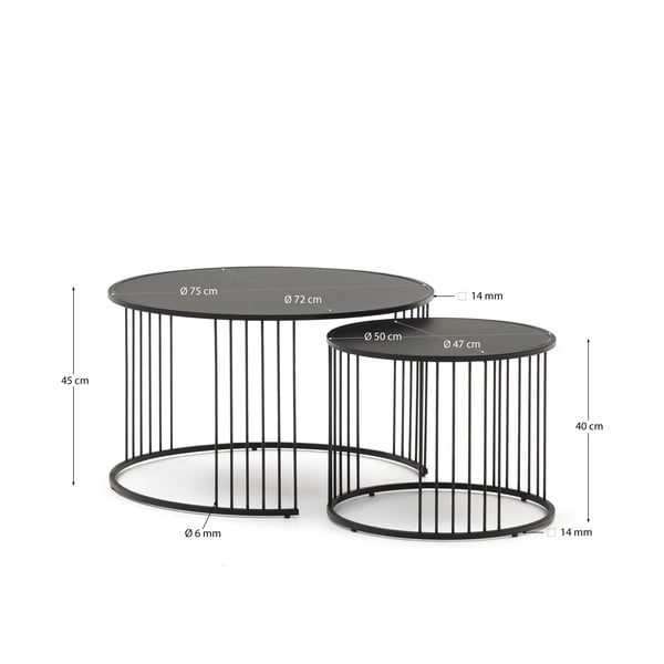 Apaļš sānu galdiņš ar stikla galda virsmu ø 75 cm Hadar – Kave Home-image-4