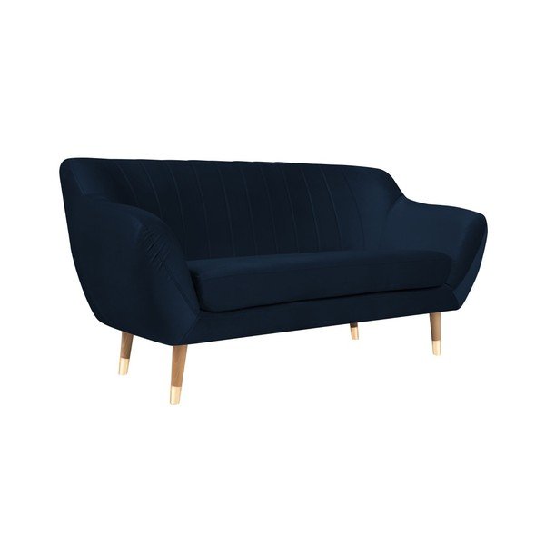 Tumši zils samta dīvāns Mazzini Sofas Benito, 158 cm-image-2